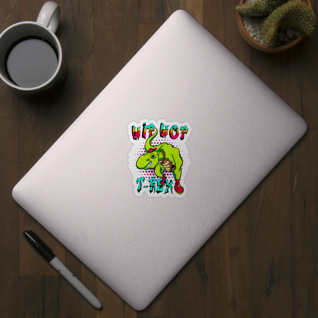 Cool Hip-Hop T-Rex Dinosaur Rap MC by Foxxy Merch